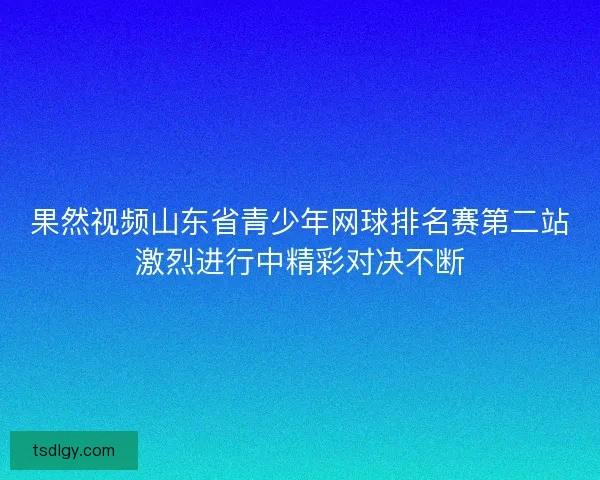 果然视频山东省青少年网球排名赛第二站激烈进行中精彩对决不断