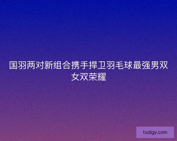国羽两对新组合携手捍卫羽毛球最强男双女双荣耀